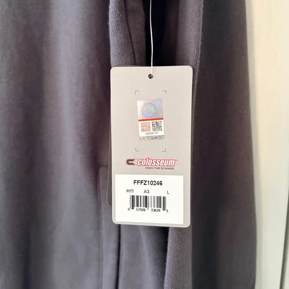 Pitt Panthers Colosseum Tortugas Logo Quarter-Zip Jacket Large - Charcoal - Picture 2 of 6